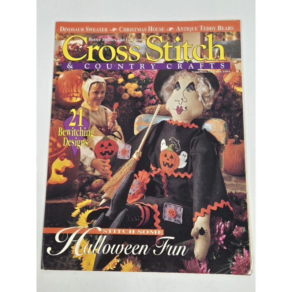 Cross Stitch & Country Crafts Sep Oct 1994 Halloween 21 Designs Magazine